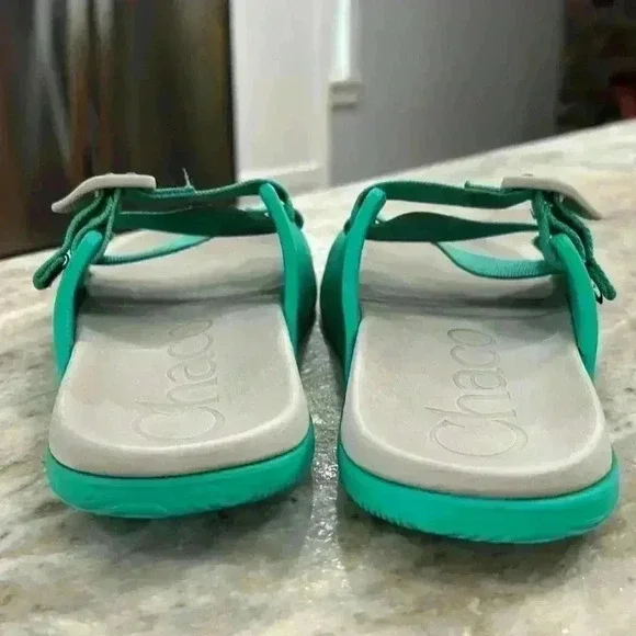 Chaco women’s chillos slide adjustable strap sandals teal & gray size 7 - Picture 6 of 12
